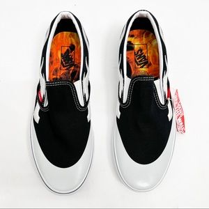 Vans x A$AP Worldwide Black & Red Classic Slip-On Sneakers
